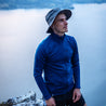 Alpin Loacker Men's Merino jacket in blue, outdoor jacket breathable