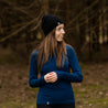 Alpin Loacker Dames Merino blauw Outdoor Shirt met lange mouwen 