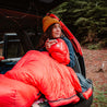 Alpin Loacker punainen ultrakevyt untuva makuupussi vaellukseen, monen päivän retkille makuupussi, matka makuupussi