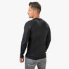 Alpin-Loacker-musta-vaalea-pitkähihainen-paita-merino-herren, merinovillainen pitkähihainen paita ultrakevyt musta, merinovillavaatteet osta verkosta, merinovillapaita